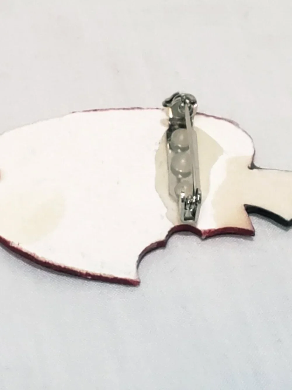 Red Apple with Bite out of it Resin Brooch Pin 2